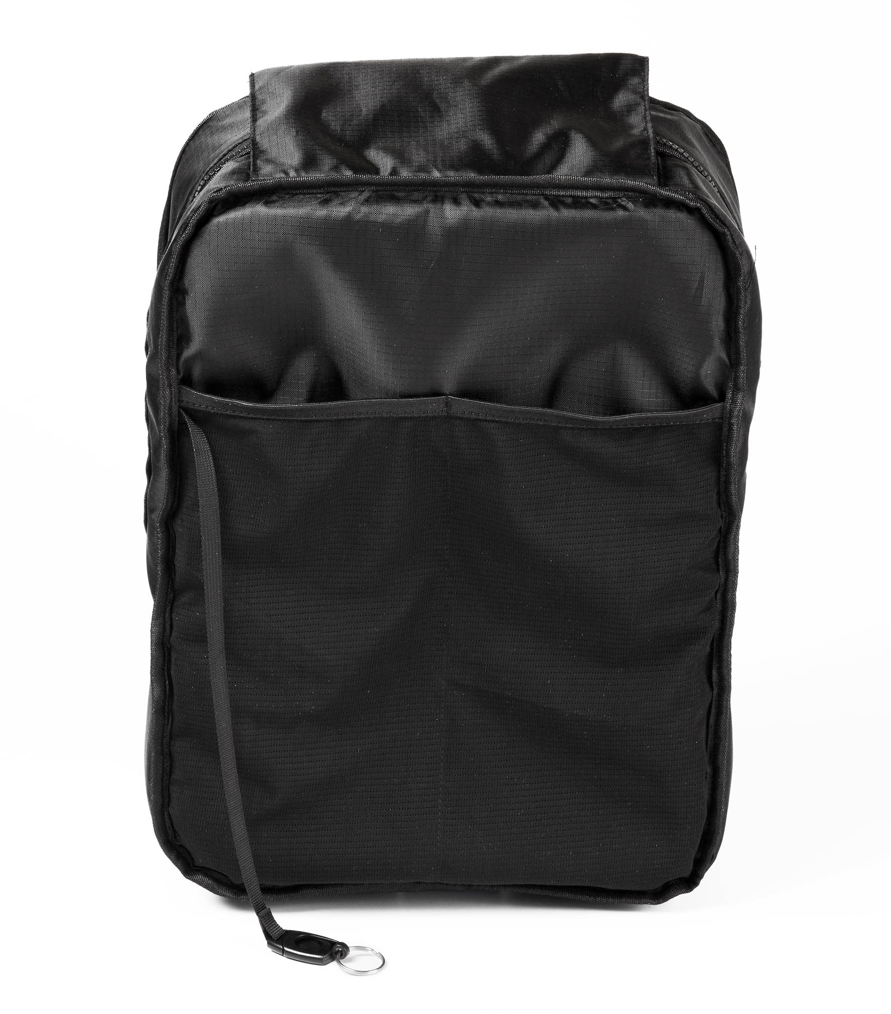 Öhll Backpack Black front area inside Keyring and mesh pockets