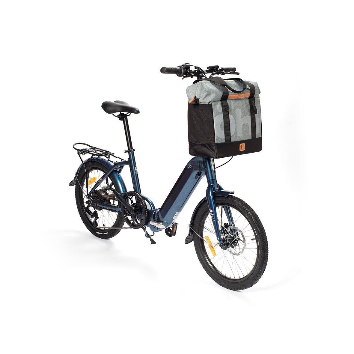 Folding e-bike with the Öhll-in bag in Northern Grey (e-bike from Conor) 